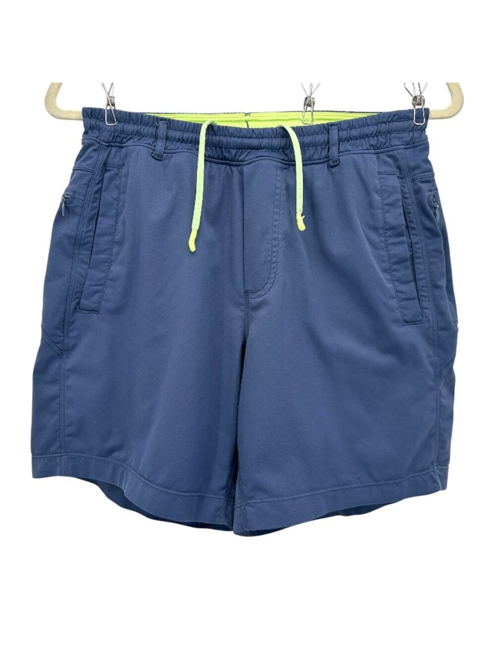Birddogs Mens Small Shorts Boom Classic Lined Navy Blue Lime Green Flat Front